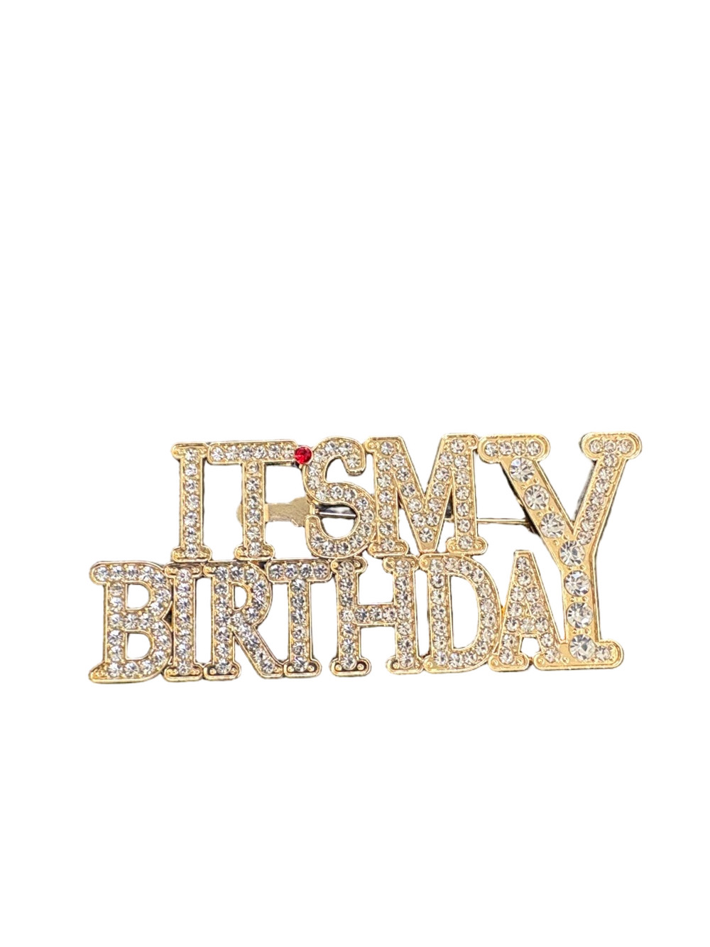 Brand new It’s My Birthday Gold Colour Metal  Brooch